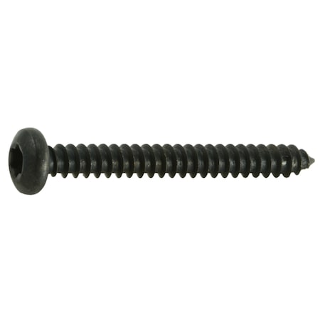 Midwest Fastener Sheet Metal Screw, #8 x 1-1/2 in, Black Steel Pan Head Torx Drive, 15 PK 36892